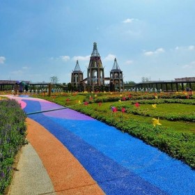 資陽市 彩色透水混凝土路面 生態(tài)透水混凝土道路 透水地坪粘接料廠家 彩色透水顏色料  免費送貨到工地