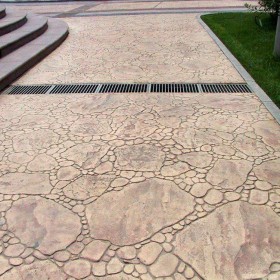 云南 彩色壓?；炷恋仄?壓花地坪模具 園林建筑地坪 壓膜地坪施工材料廠家
