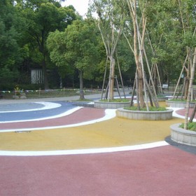 彩色透水混凝土道路 生態(tài)透水地坪 透水混凝土增強劑 本地廠家服務