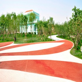 混凝土透水地坪 小區(qū)彩色混凝土 無(wú)砂透水混凝土 案例樣式