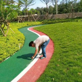 彩色透水混凝土 道路瀝青改色施工、豪軒地坪、免費造價預算